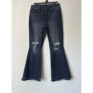 3x1 NYC🌿Women’s Jeans SZ 28 Button Fly Distressed Black Cropped Flare Premium